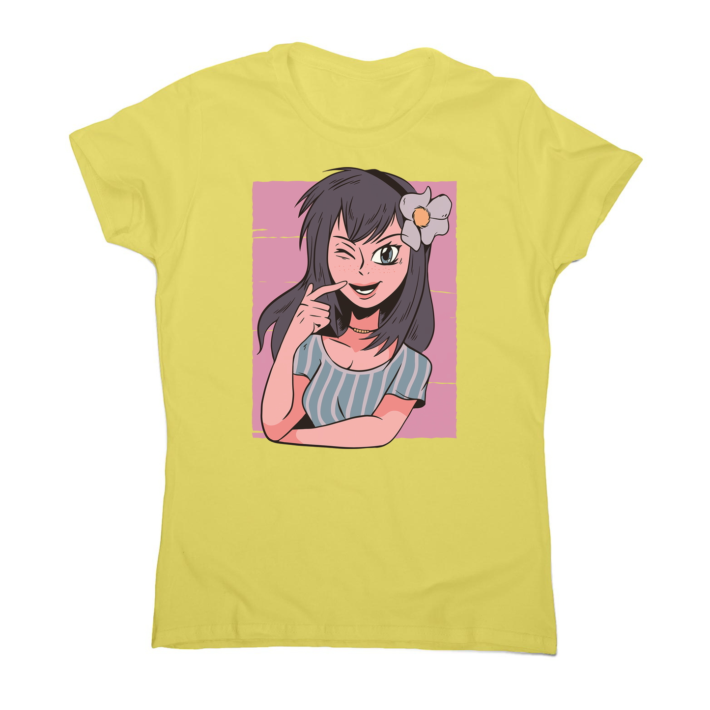 Flower anime girl women's t-shirt