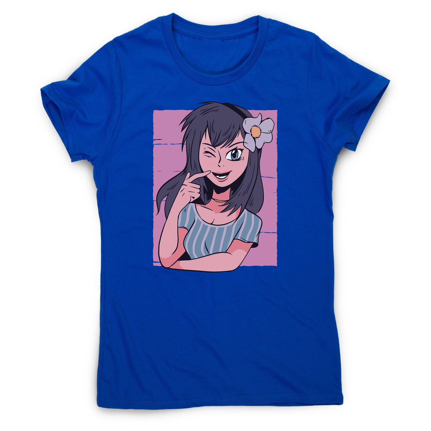 Flower anime girl women's t-shirt