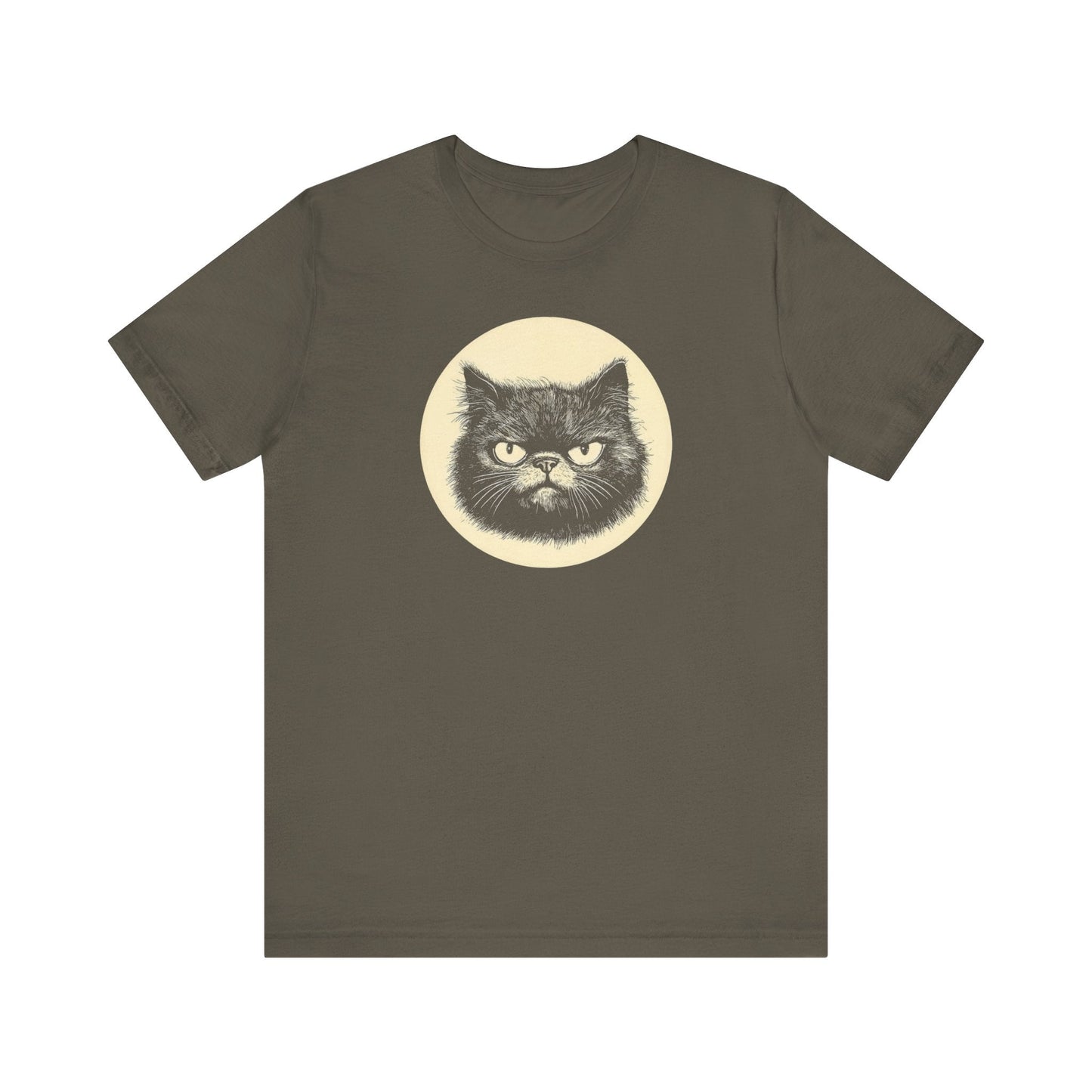 Grumpy Black Cat Graphic Tee – Vintage Style Cat Lover Shirt