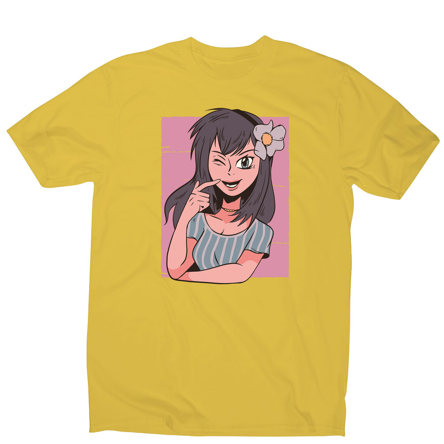Flower anime girl men's t-shirt