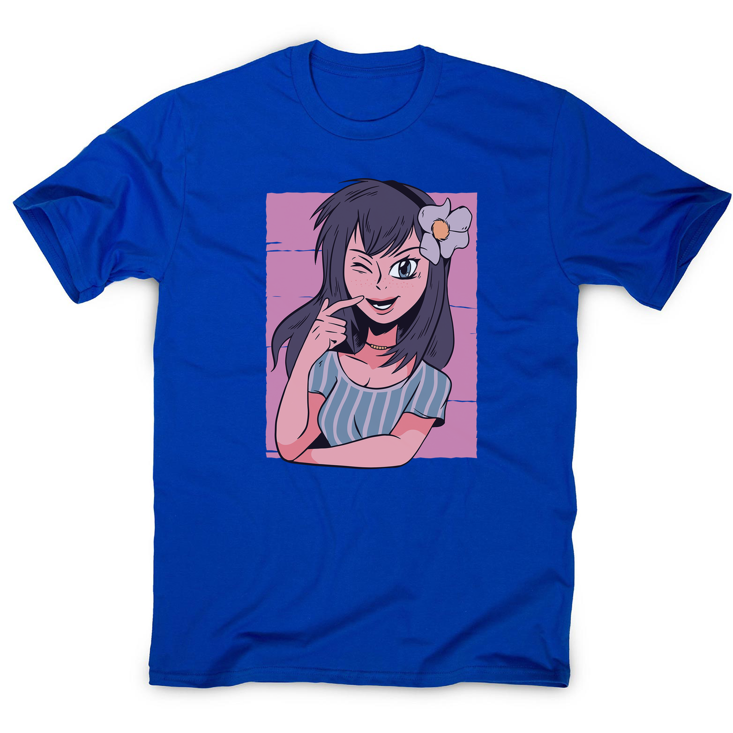 Flower anime girl men's t-shirt