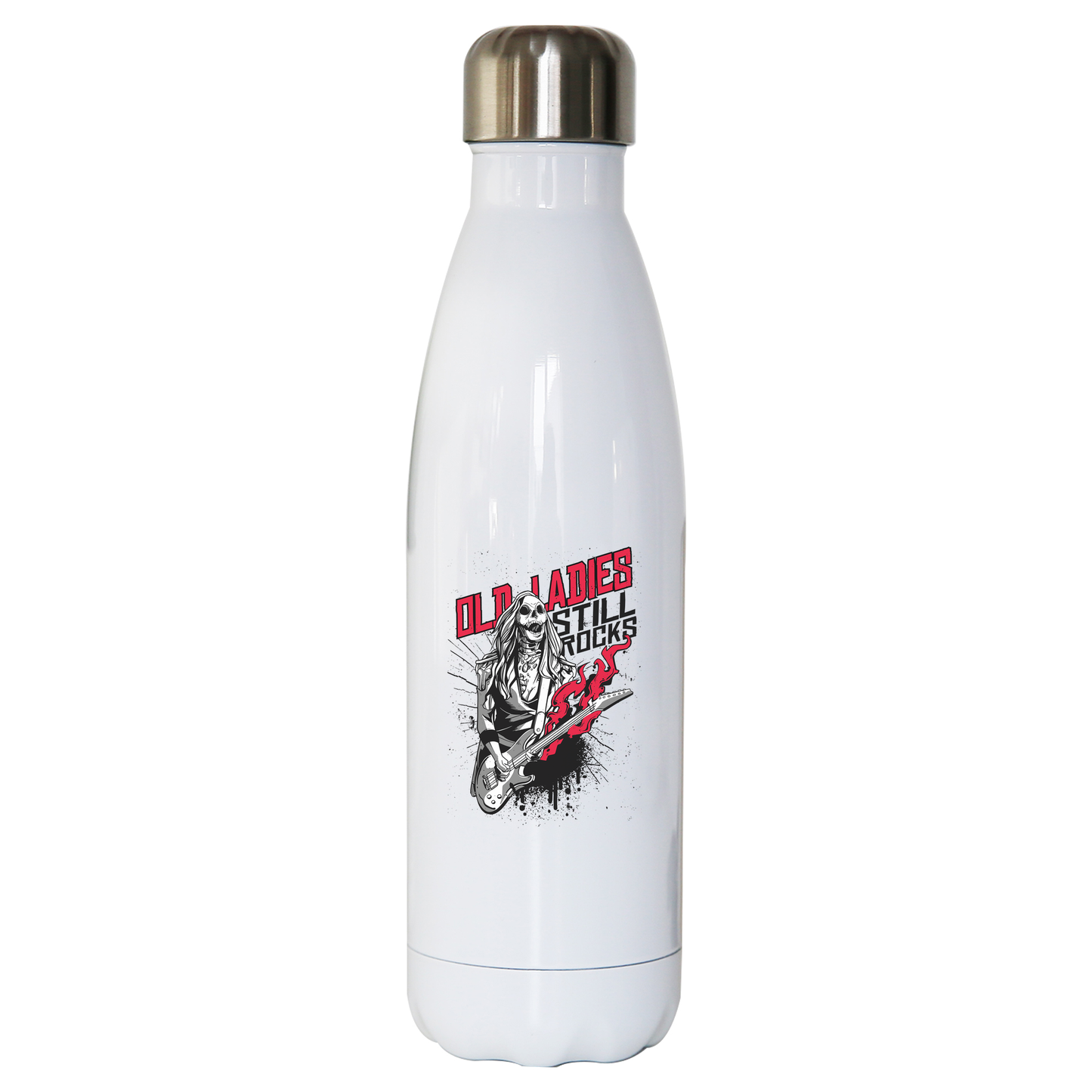 Old lady zombie rocker water bottle stainless steel reusable