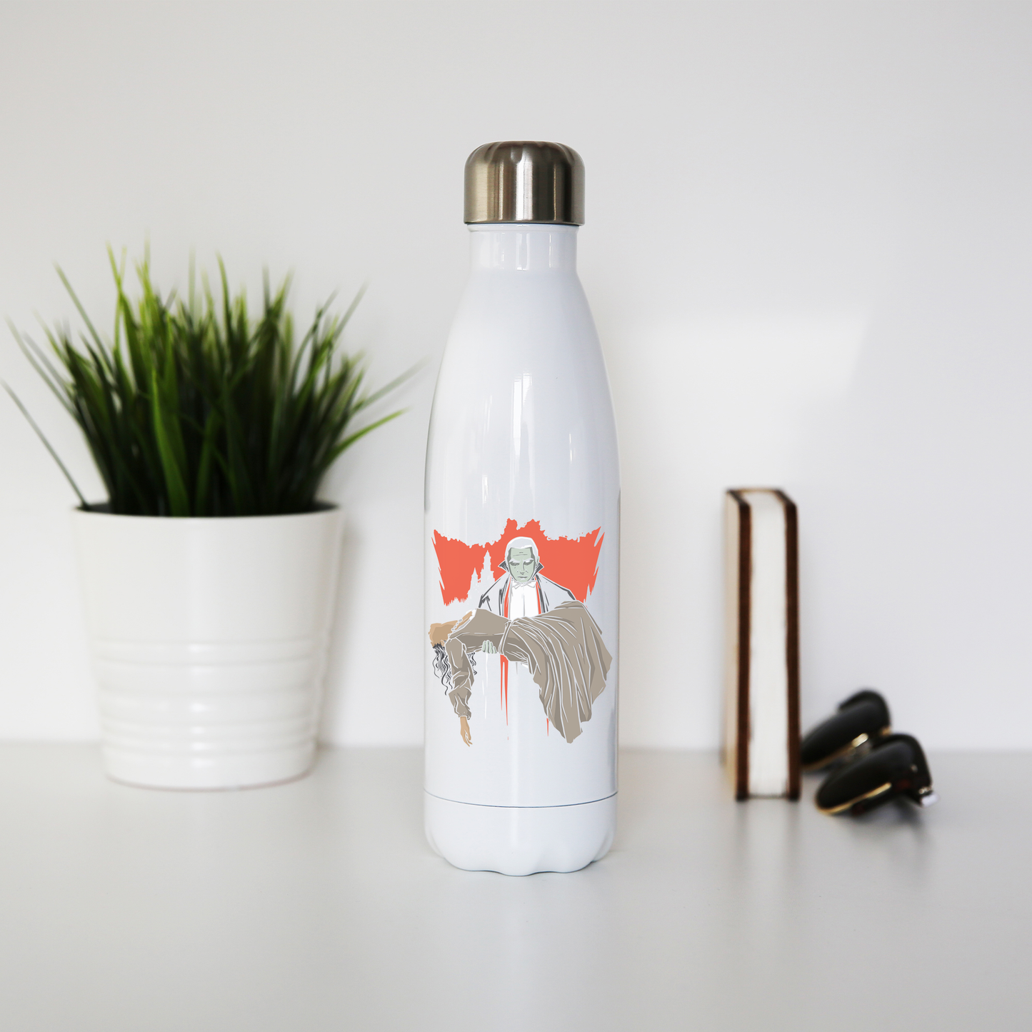 Dracula and woman water bottle stainless steel reusable