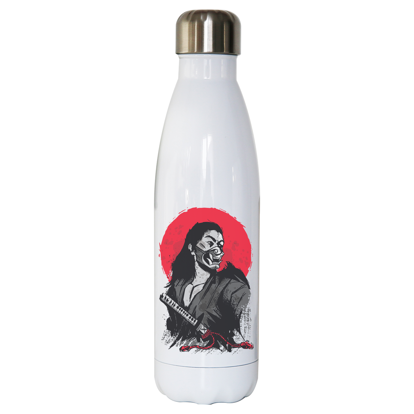Male japanese warrior water bottle stainless steel reusable