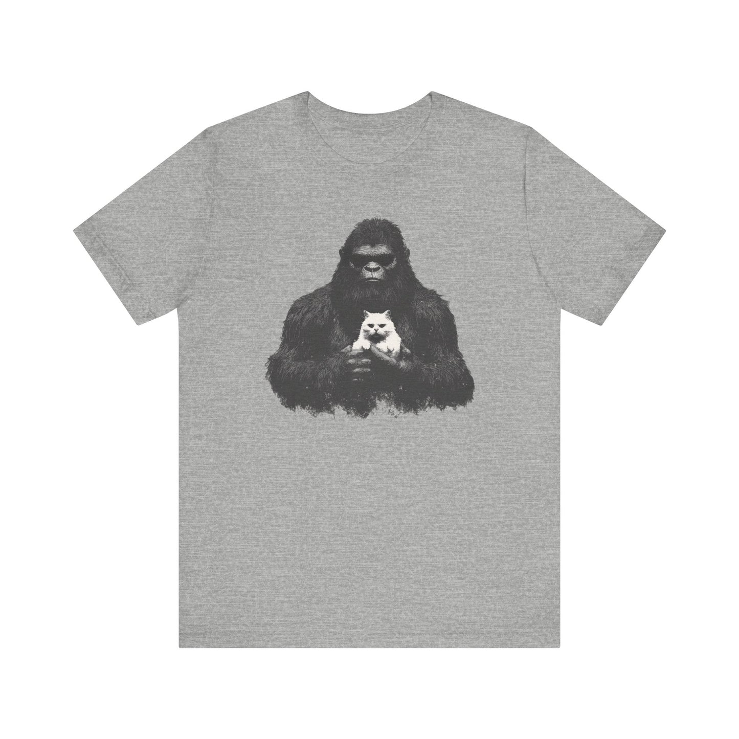 Bigfoot with Cat T-Shirt Funny Parody Design