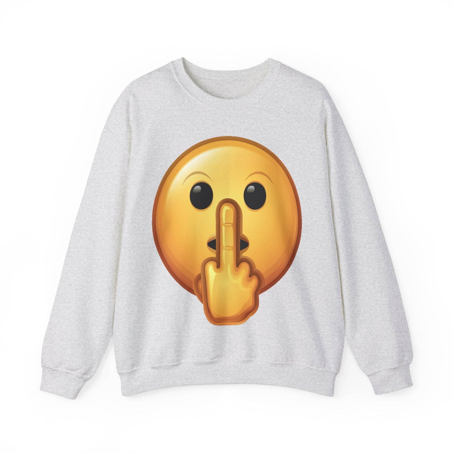 Middle Finger FU Shh Silent Protest Emoji Unisex Heavy Blendâ„¢ Crewneck Sweatshirt