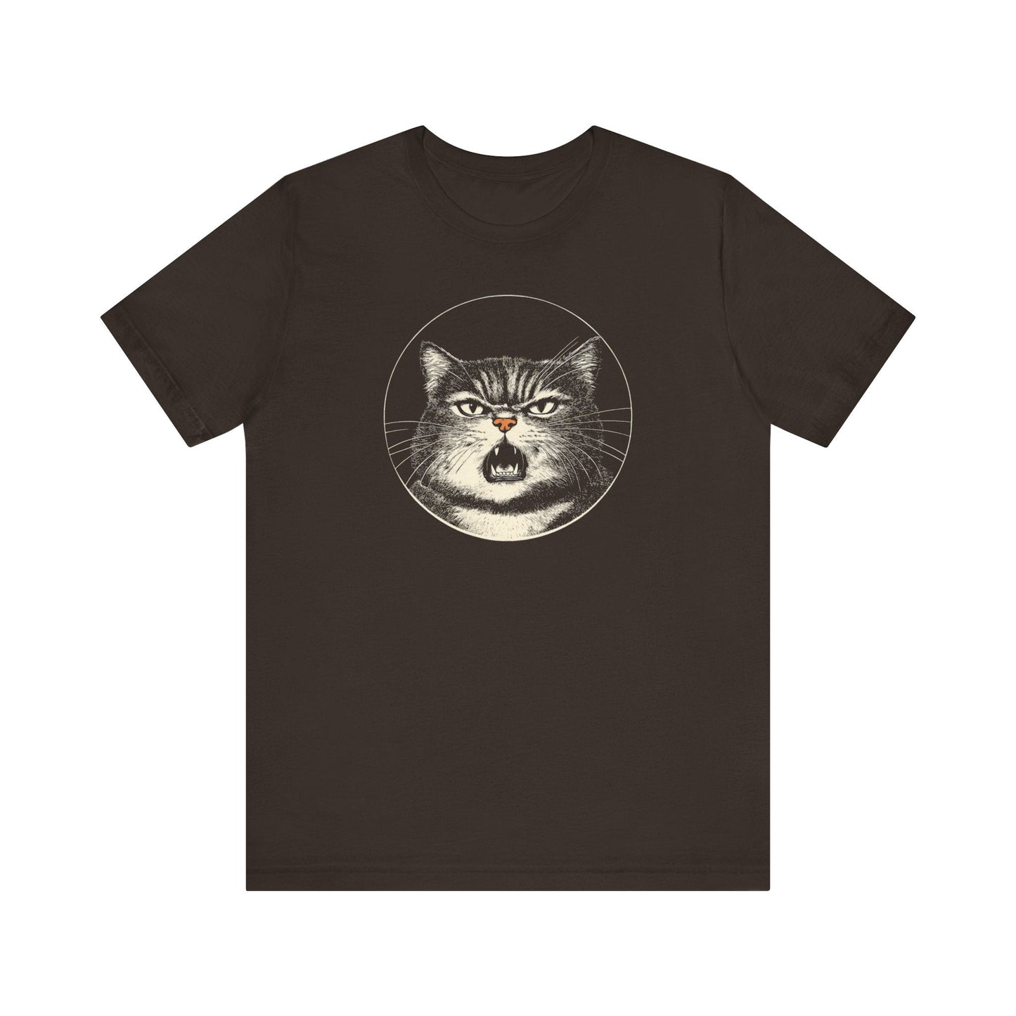 Angry Cat Graphic Tee – Vintage Style Cat Lover Shirt