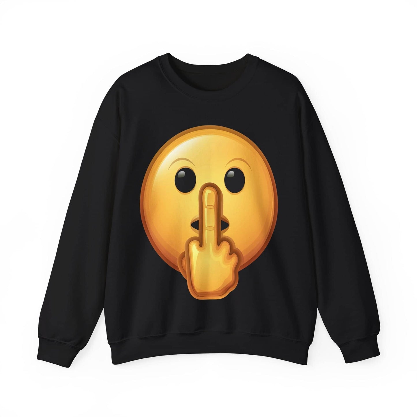 Middle Finger FU Shh Silent Protest Emoji Unisex Heavy Blendâ„¢ Crewneck Sweatshirt