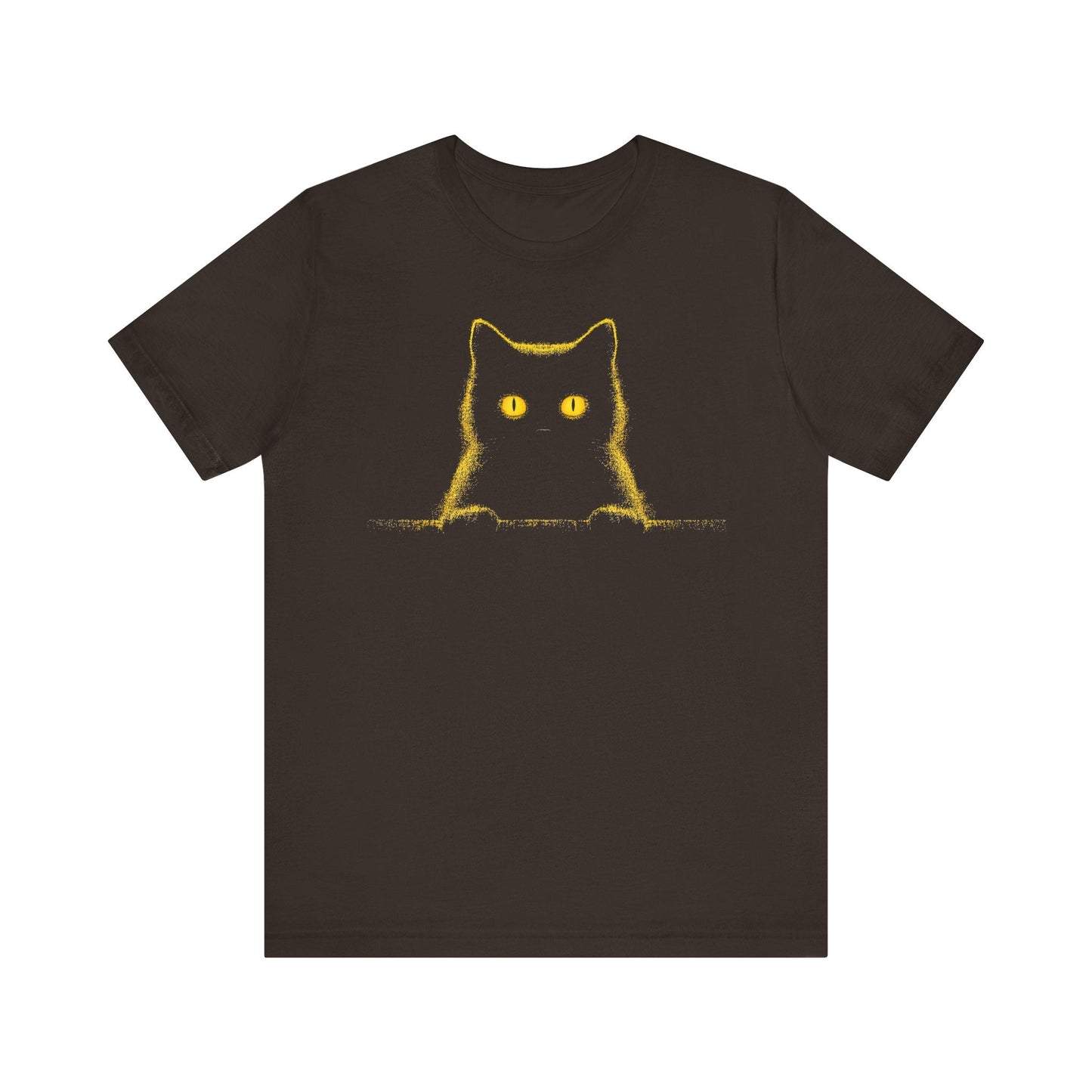 Glowing Eyes Black Cat Graphic Tee – Mysterious Feline Lover Shirt