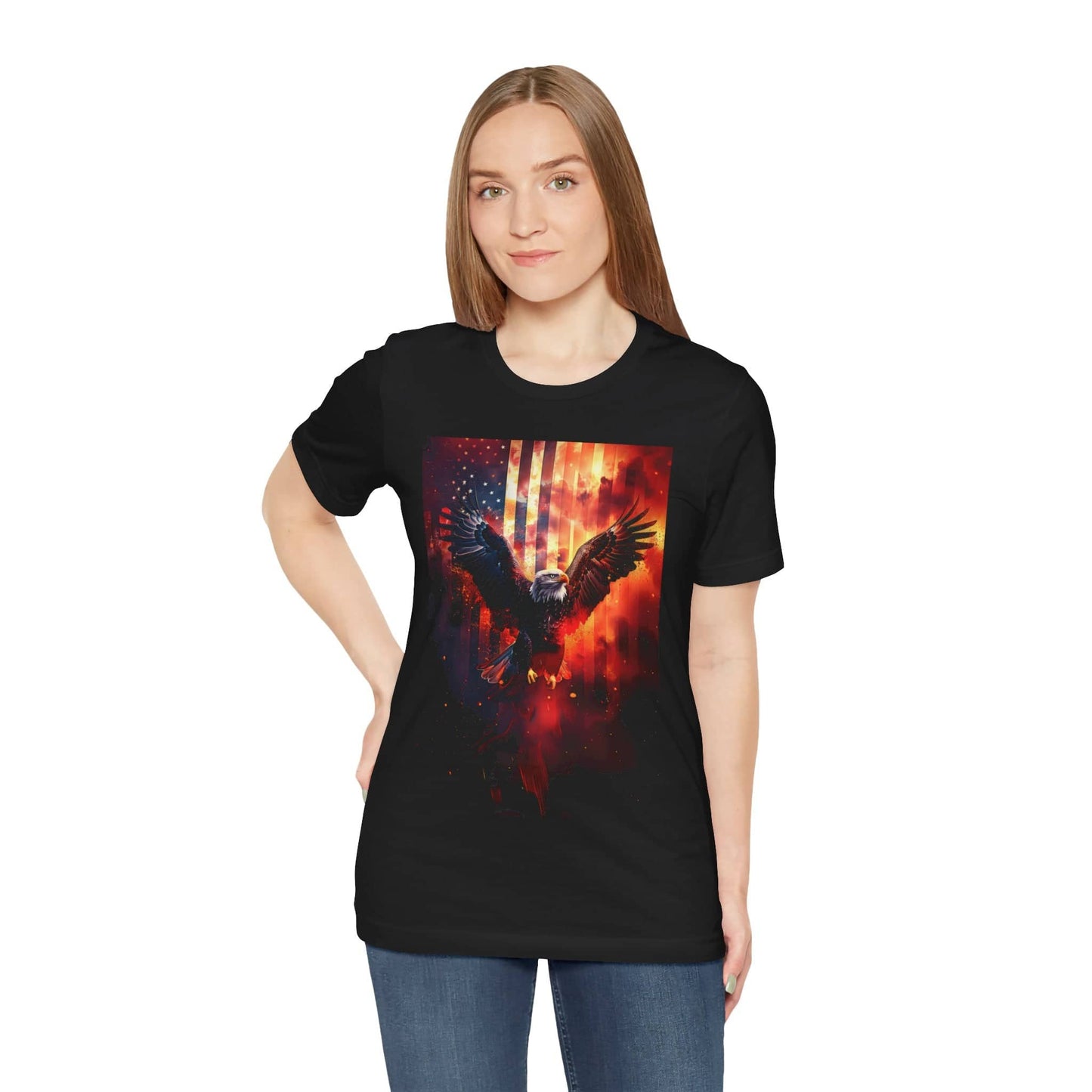 Majestic Flight: Liberty Eagle T-Shirt Unisex Jersey Short Sleeve Tee