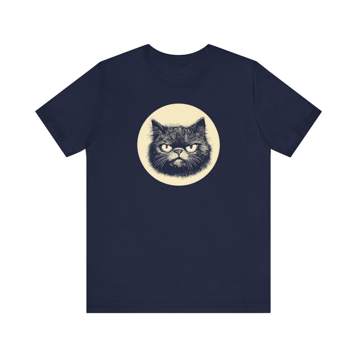 Grumpy Black Cat Graphic Tee – Vintage Style Cat Lover Shirt