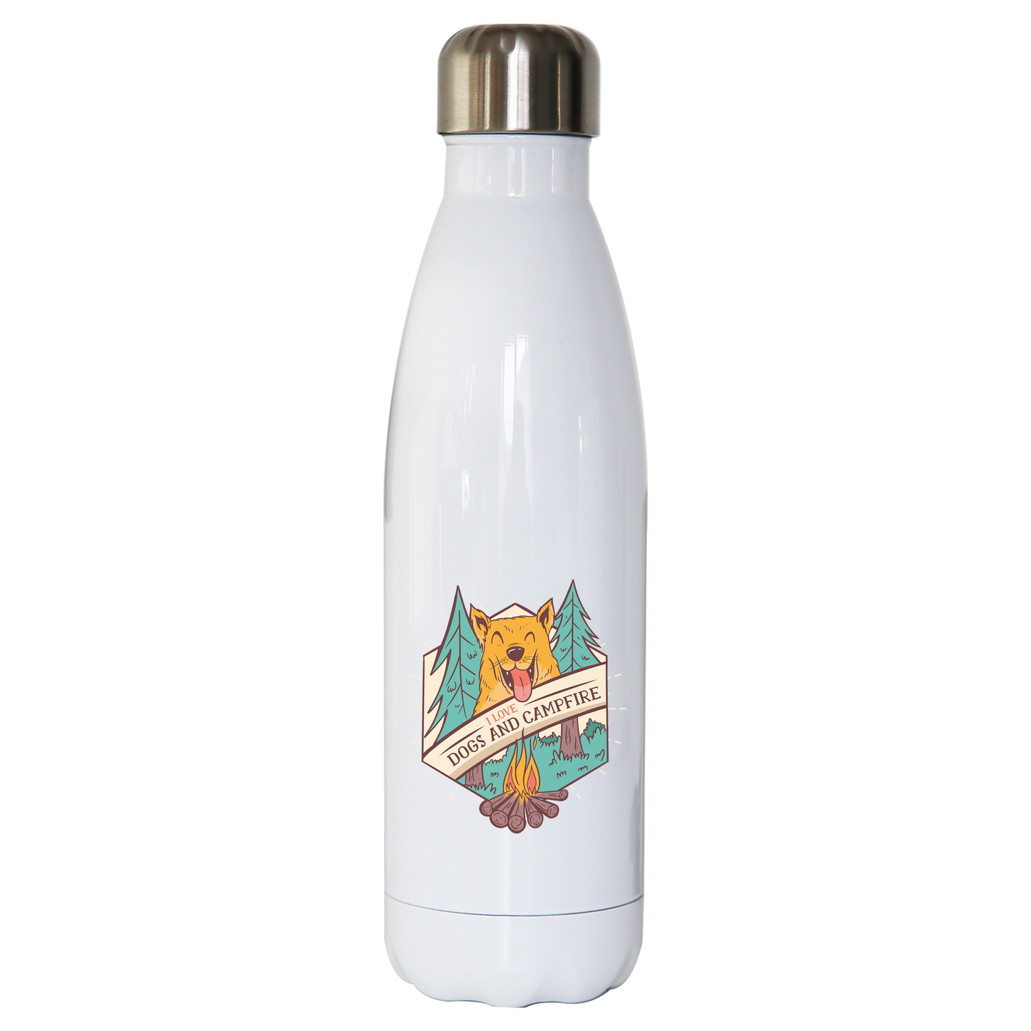 Dogs and campfire water bottle stainless steel reusable