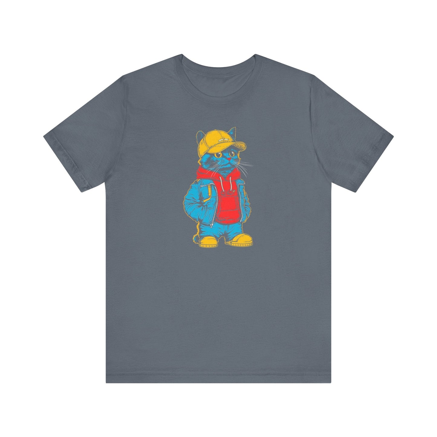 Hip Hop Cat in Yellow Cap Graphic Tee