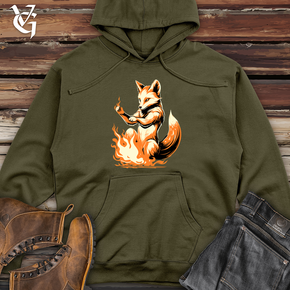 Vintage Fire Fox Midweight Hooded Sweatshirt