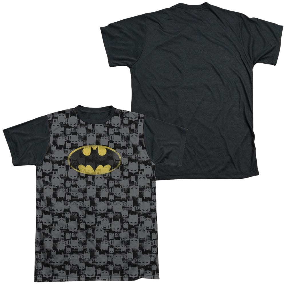 Batman Caped Crusader Repeat - Men's Black Back T-Shirt