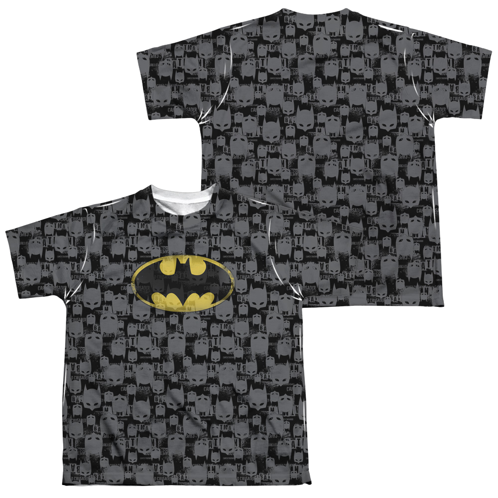 DC Batman Caped Crusader Repeat - Youth All-Over Print T-Shirt