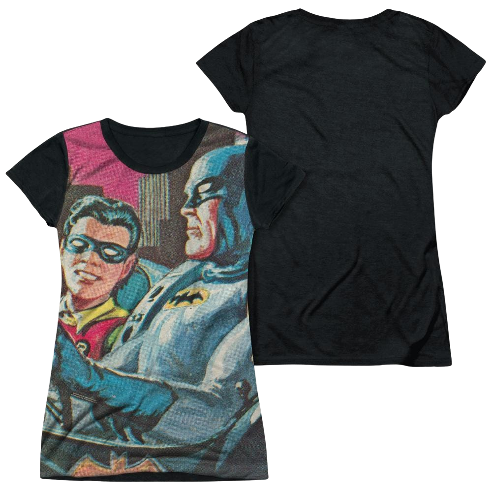 Batman - Classic TV Series Bat Signal - Juniors Black Back T-Shirt