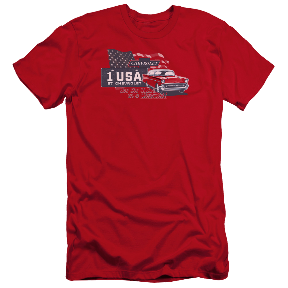 Chevrolet See The Usa - Men's Premium Slim Fit T-Shirt