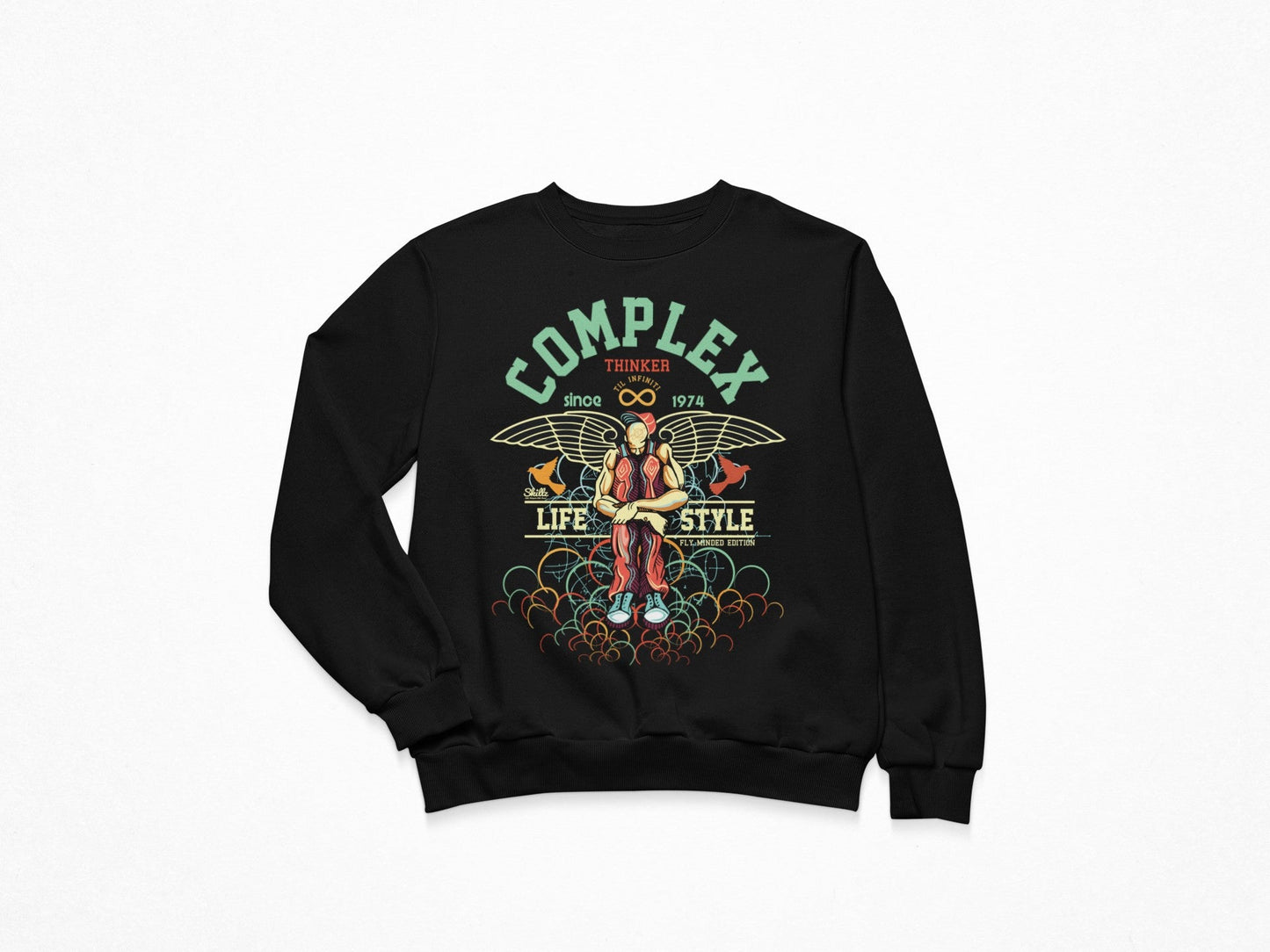 "Complex Thinker" BLK Uni-Sex Crewneck Sweatshirt