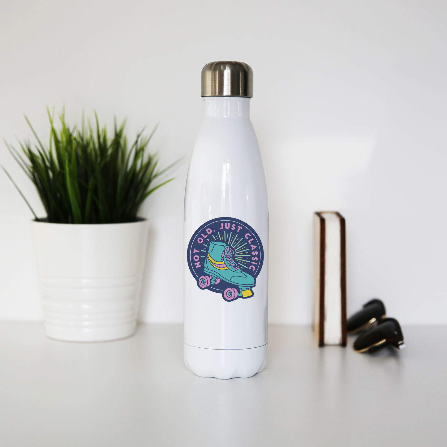 Classic rollerskate water bottle stainless steel reusable