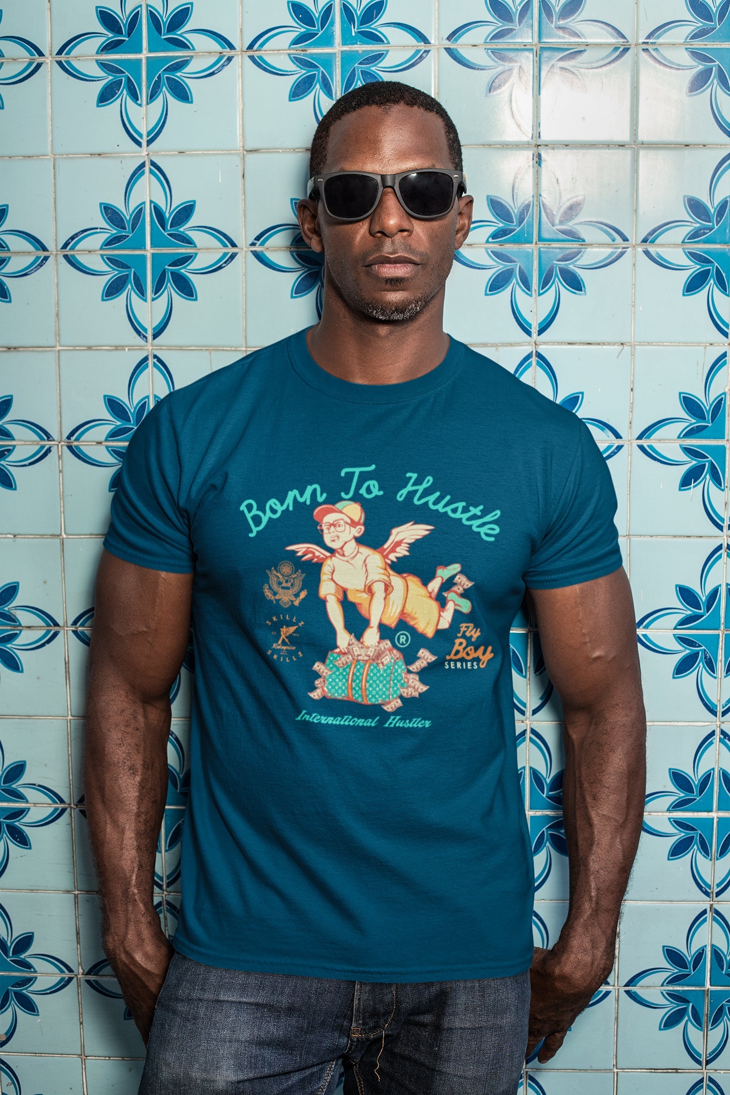 "Fly Baggin Boy NVY" Tee