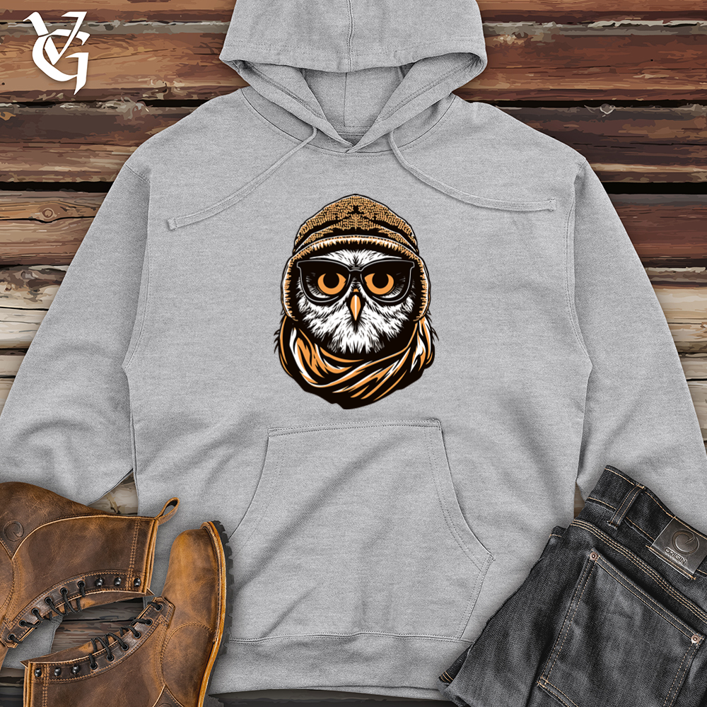 Vintage Ski Mask Owl Midweight Hooded Sweatshirt