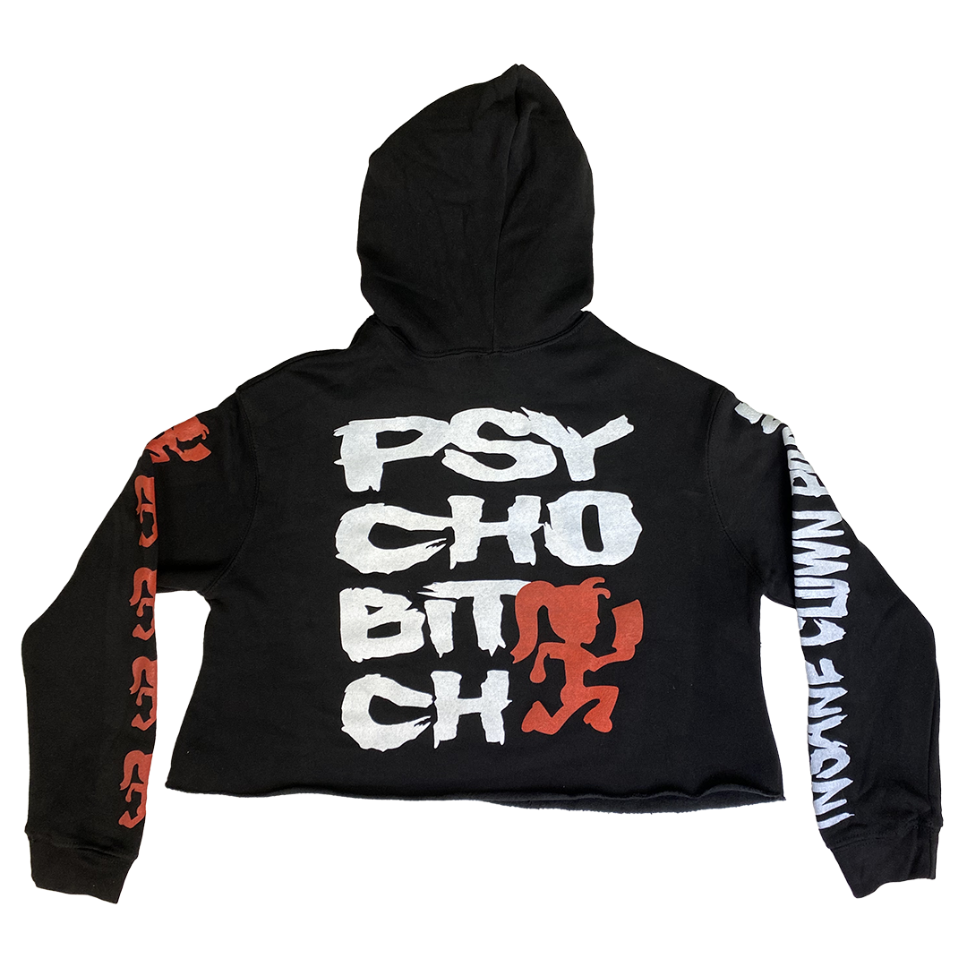 "Psycho Bitch Juggalette" Pullover Crop Hoodie