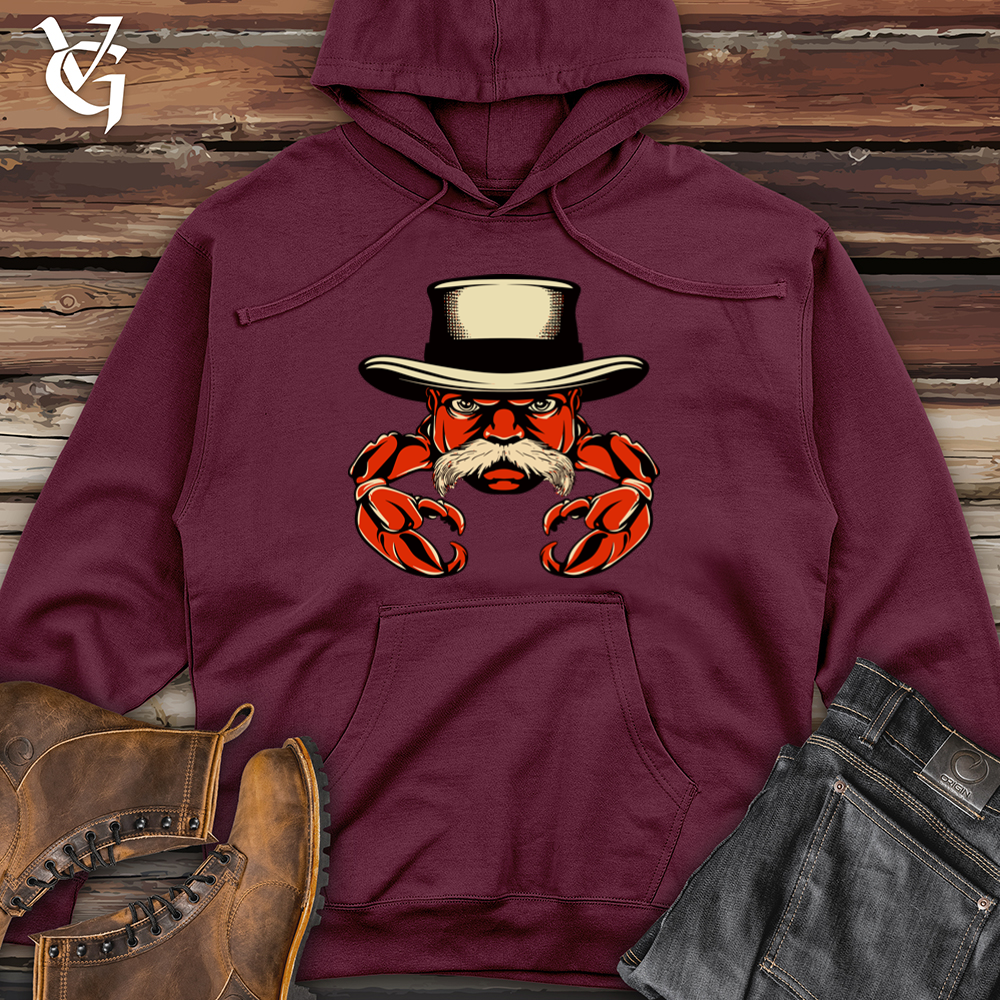 Vintage Mobster Crab Midweight Hooded Sweatshirt