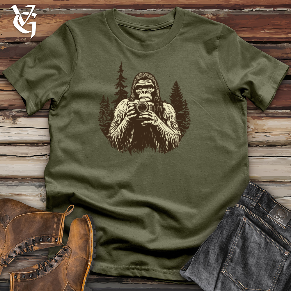 Sasquatch Capturing Snapshots Cotton Tee