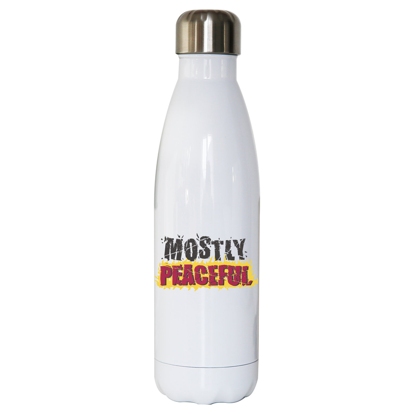 Mostly peaceful water bottle stainless steel reusable