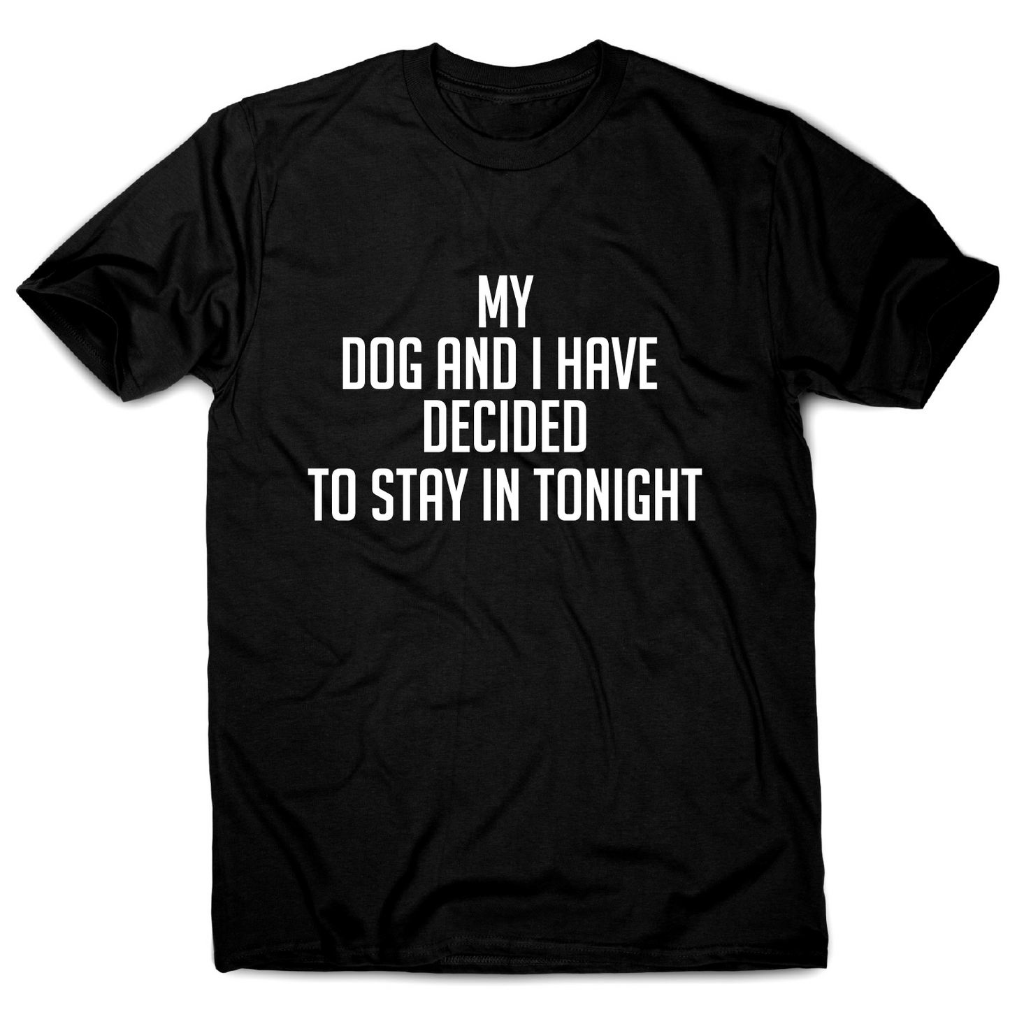 My dog and I have decided to stay in tonight funny t-shirt men's