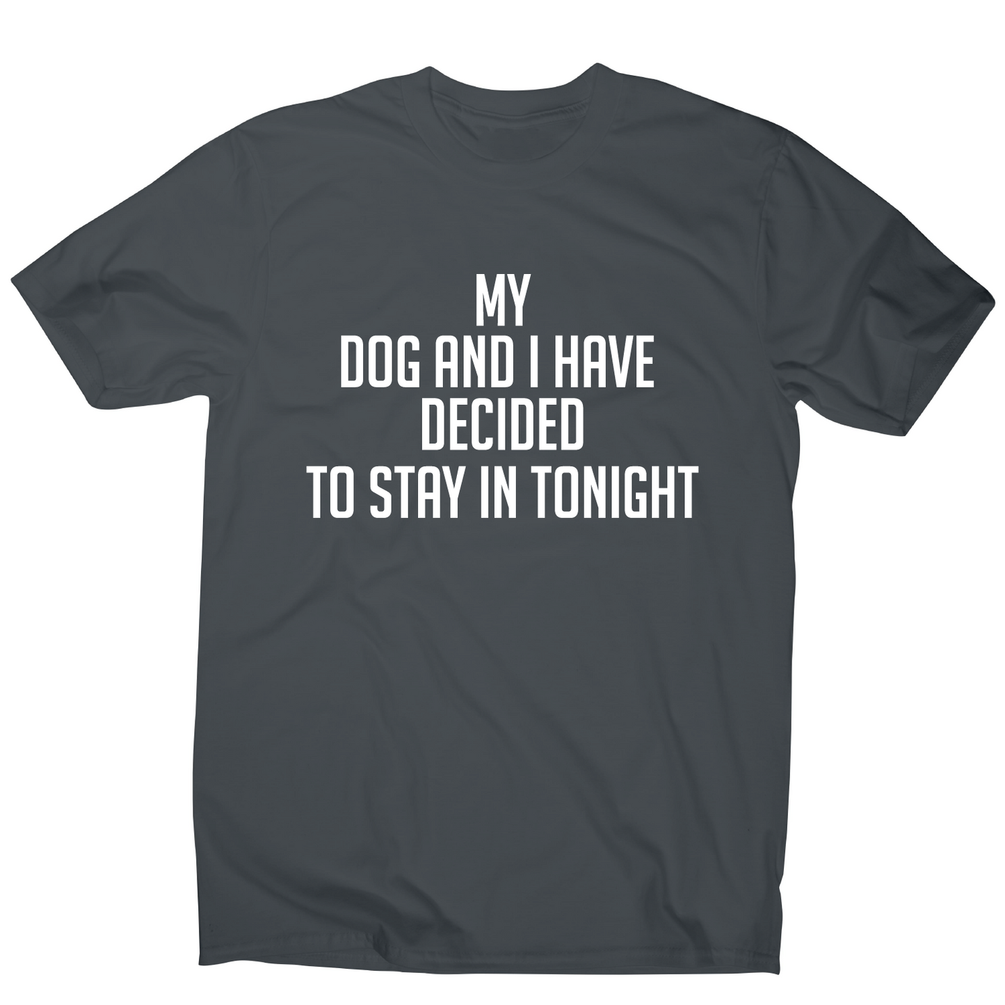 My dog and I have decided to stay in tonight funny t-shirt men's
