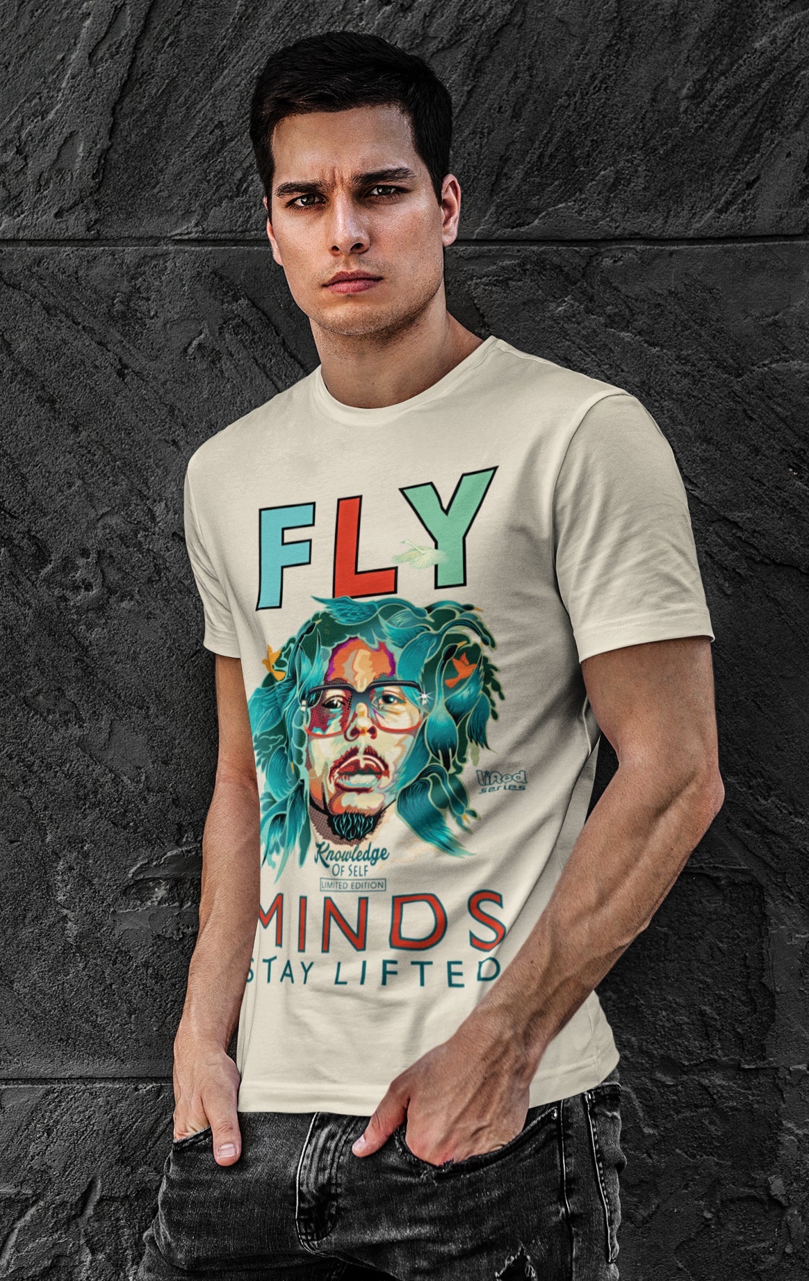 "Fly Mindz Retro Tan" Limited Edition Uni-Sex Tee