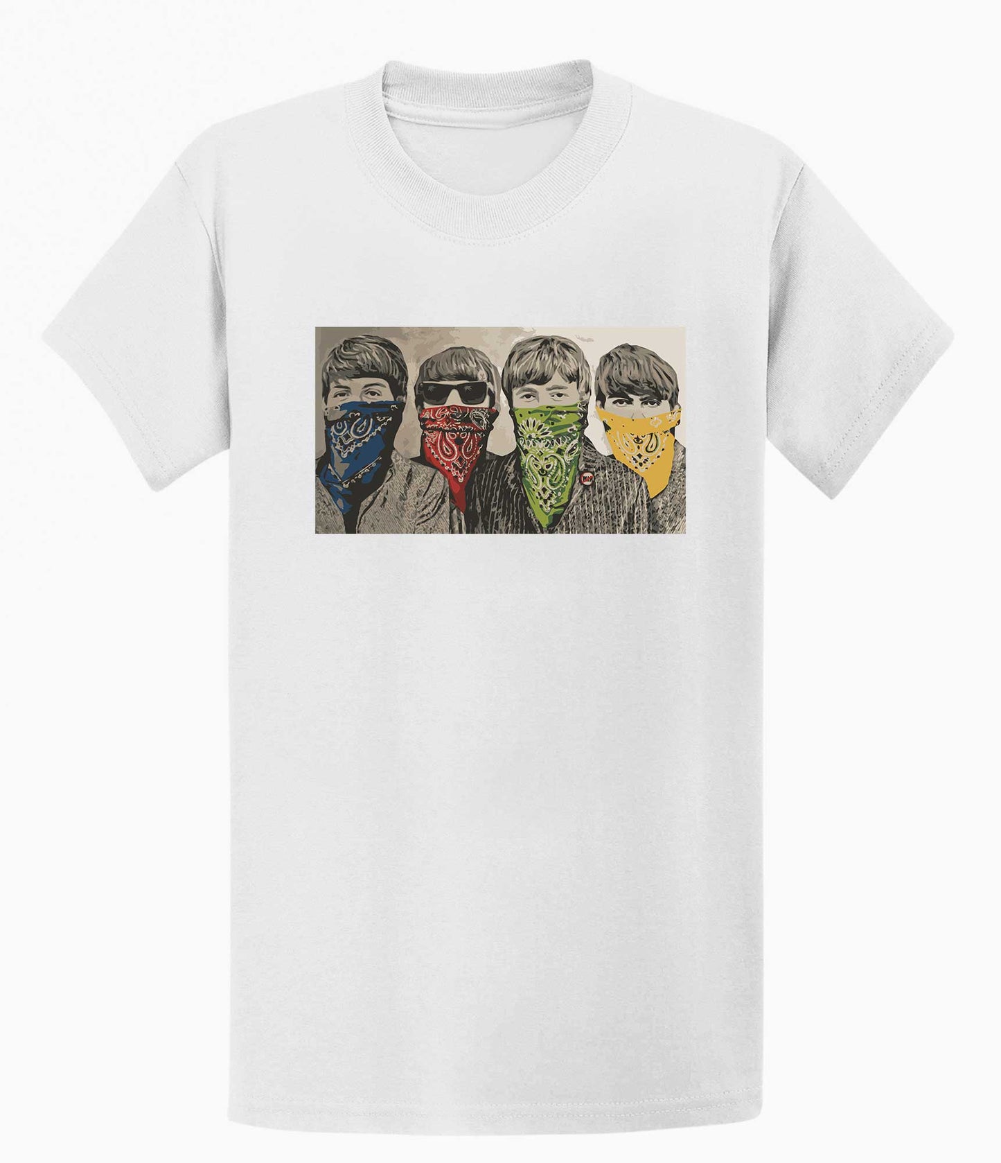 Banksy Unisex T-shirt - Beatles with Bandanas