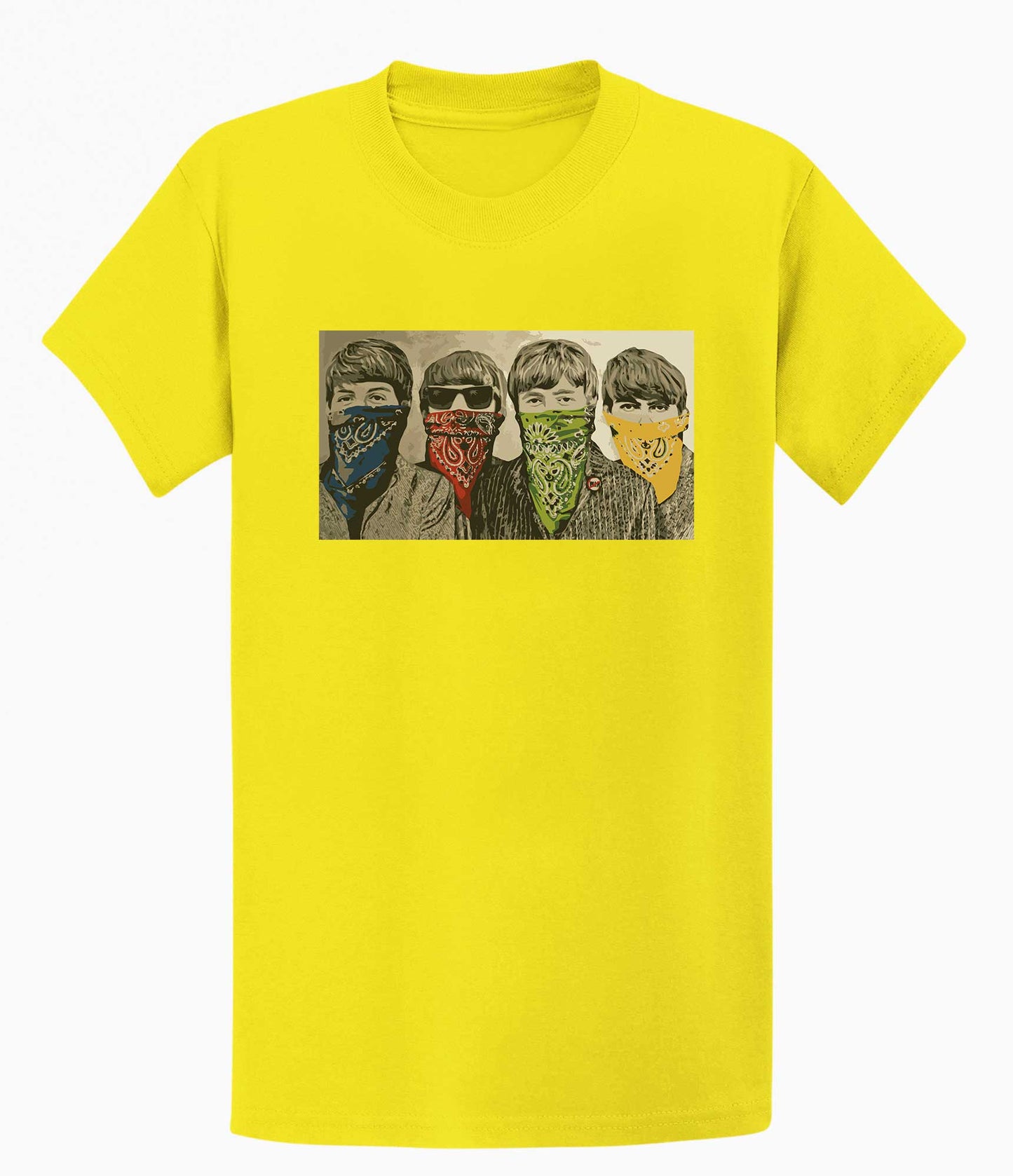 Banksy Unisex T-shirt - Beatles with Bandanas