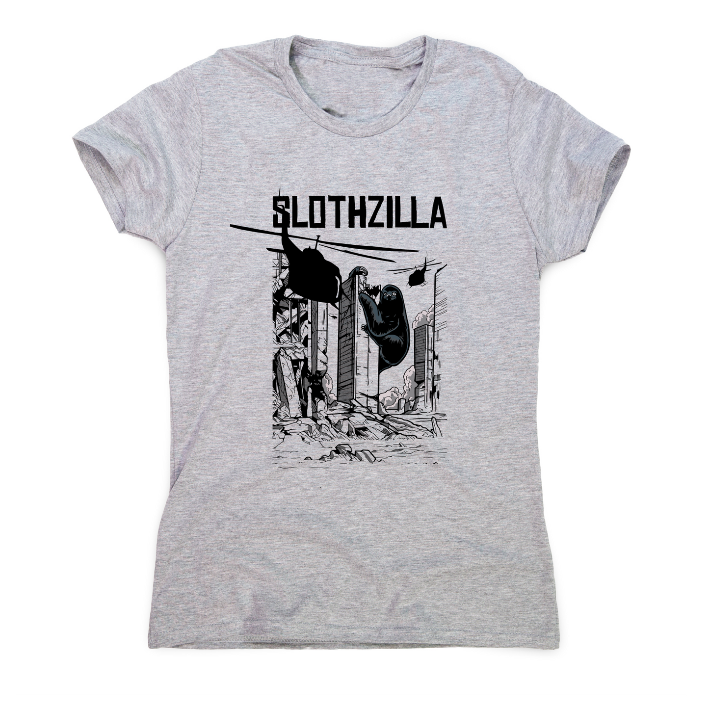 Slothzilla funny sloth t-shirt women's