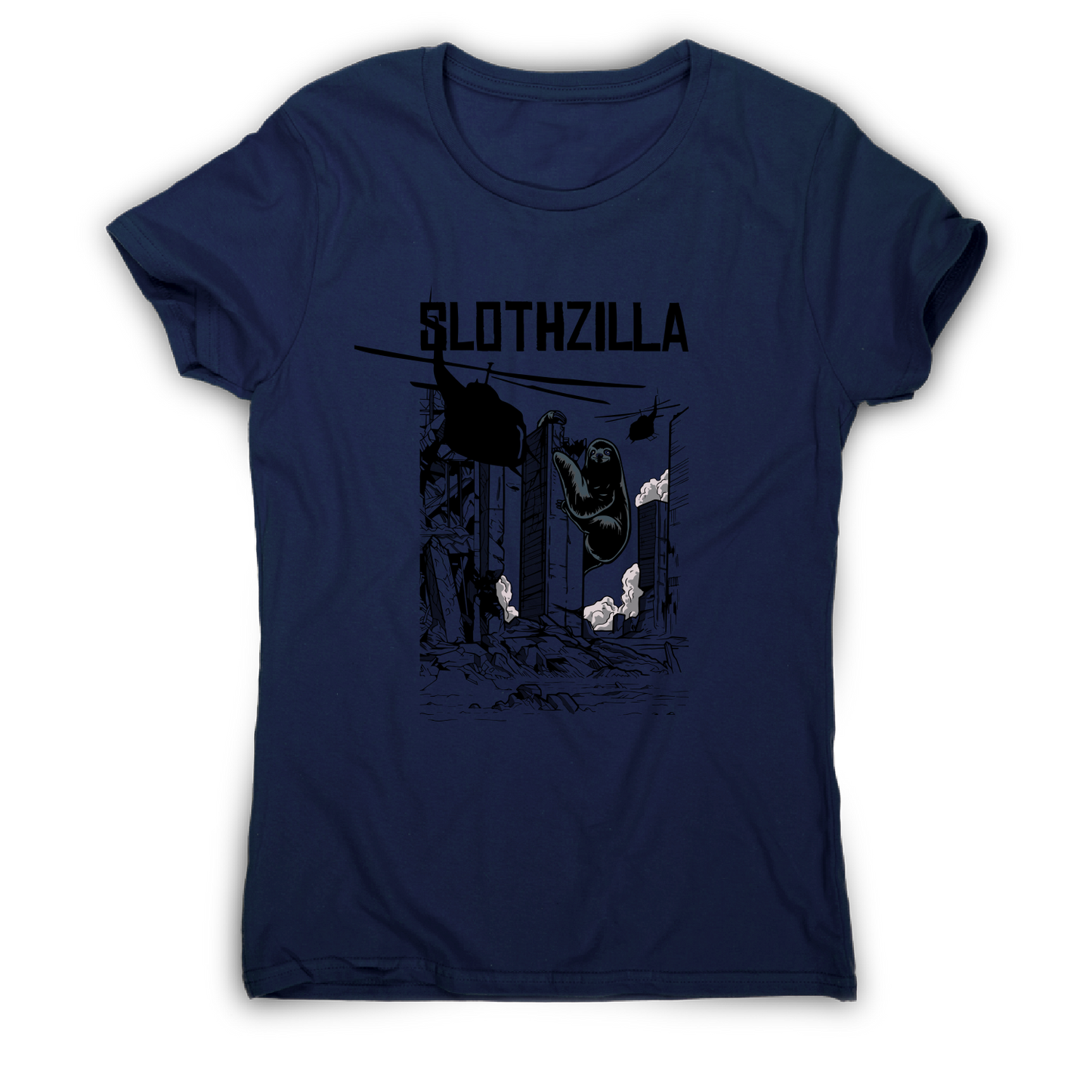 Slothzilla funny sloth t-shirt women's