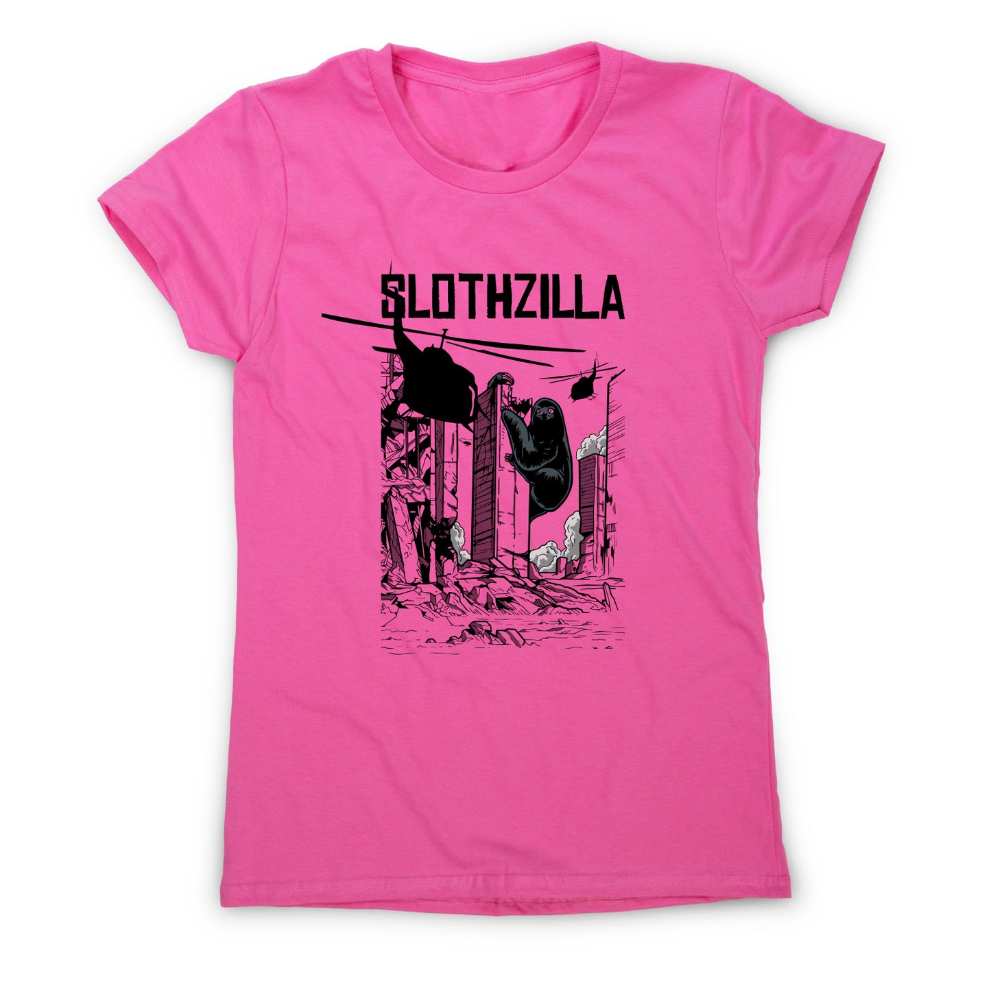 Slothzilla funny sloth t-shirt women's