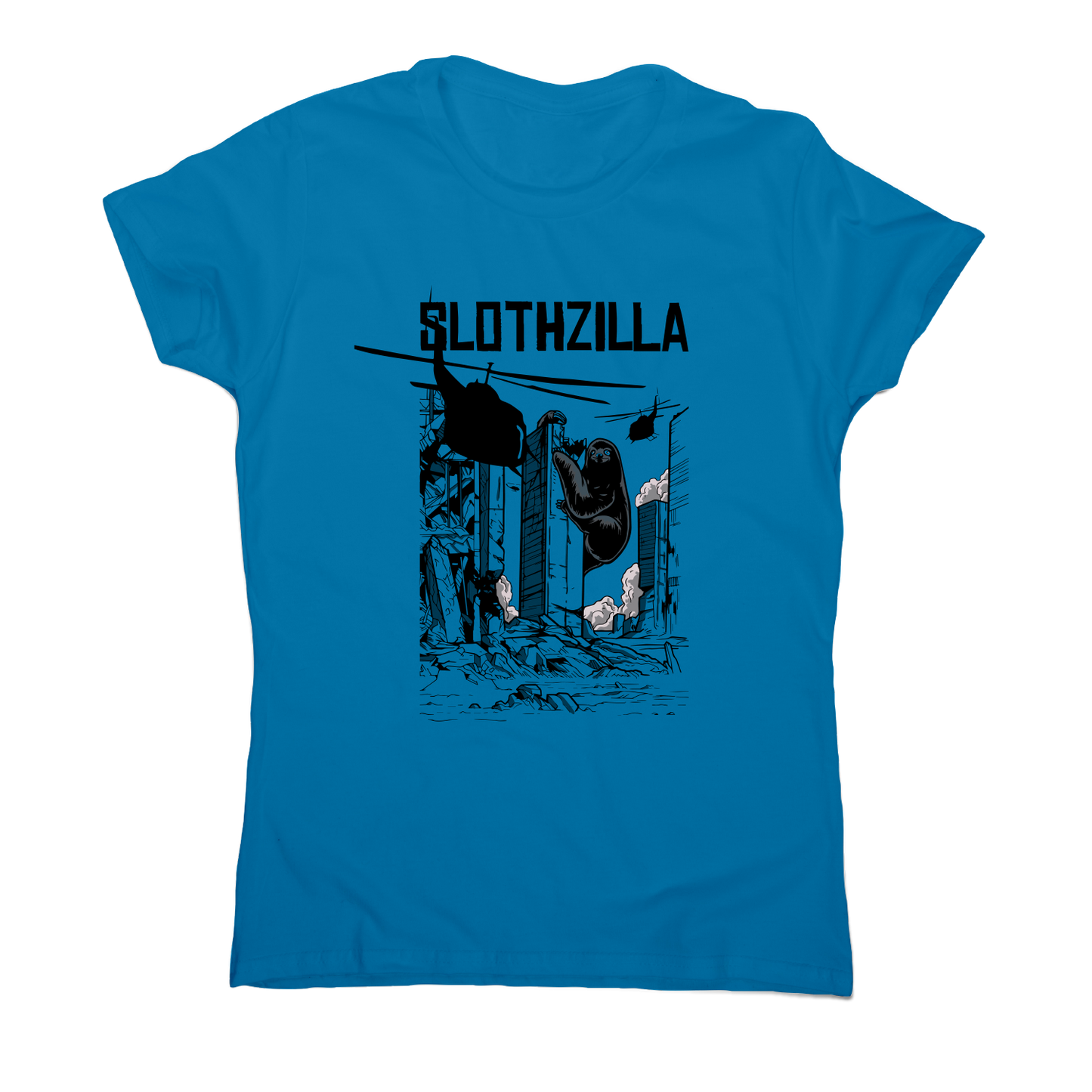 Slothzilla funny sloth t-shirt women's
