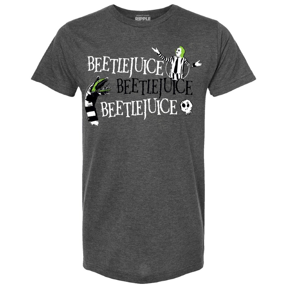 Beetlejuice - Beetlejuice Heather Charcoal Adult Unisex T-Shirt
