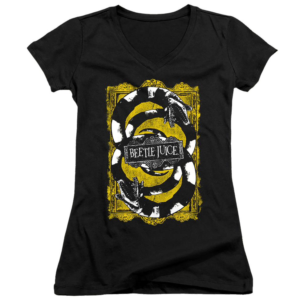 Beetlejuice We Got Worms - Juniors V-Neck T-Shirt