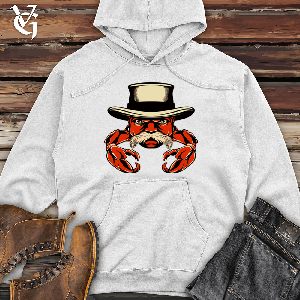 Vintage Mobster Crab Midweight Hooded Sweatshirt