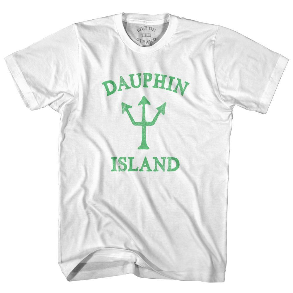 Alabama Dauphin Island Emerald Art Trident Adult Cotton T-Shirt