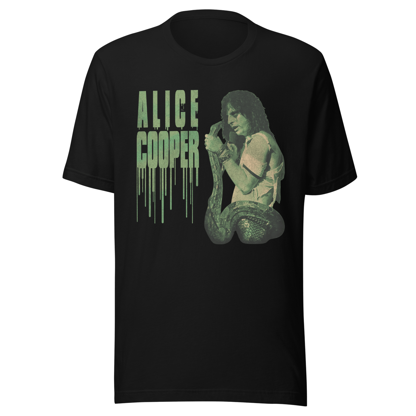 Alice Cooper - Vintage 1986 Snake Drip Jumbo Print T-Shirt Style001