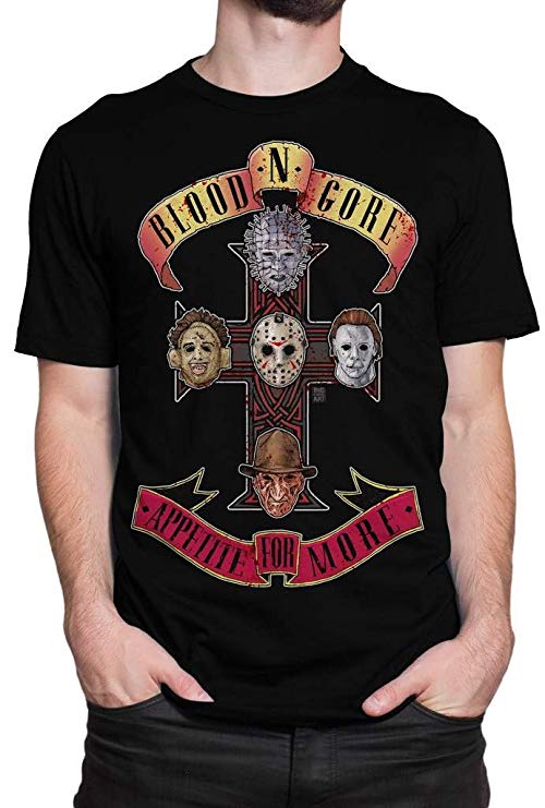 Horror - Parody Appetite for more Adult Fitted Black T-Shirt
