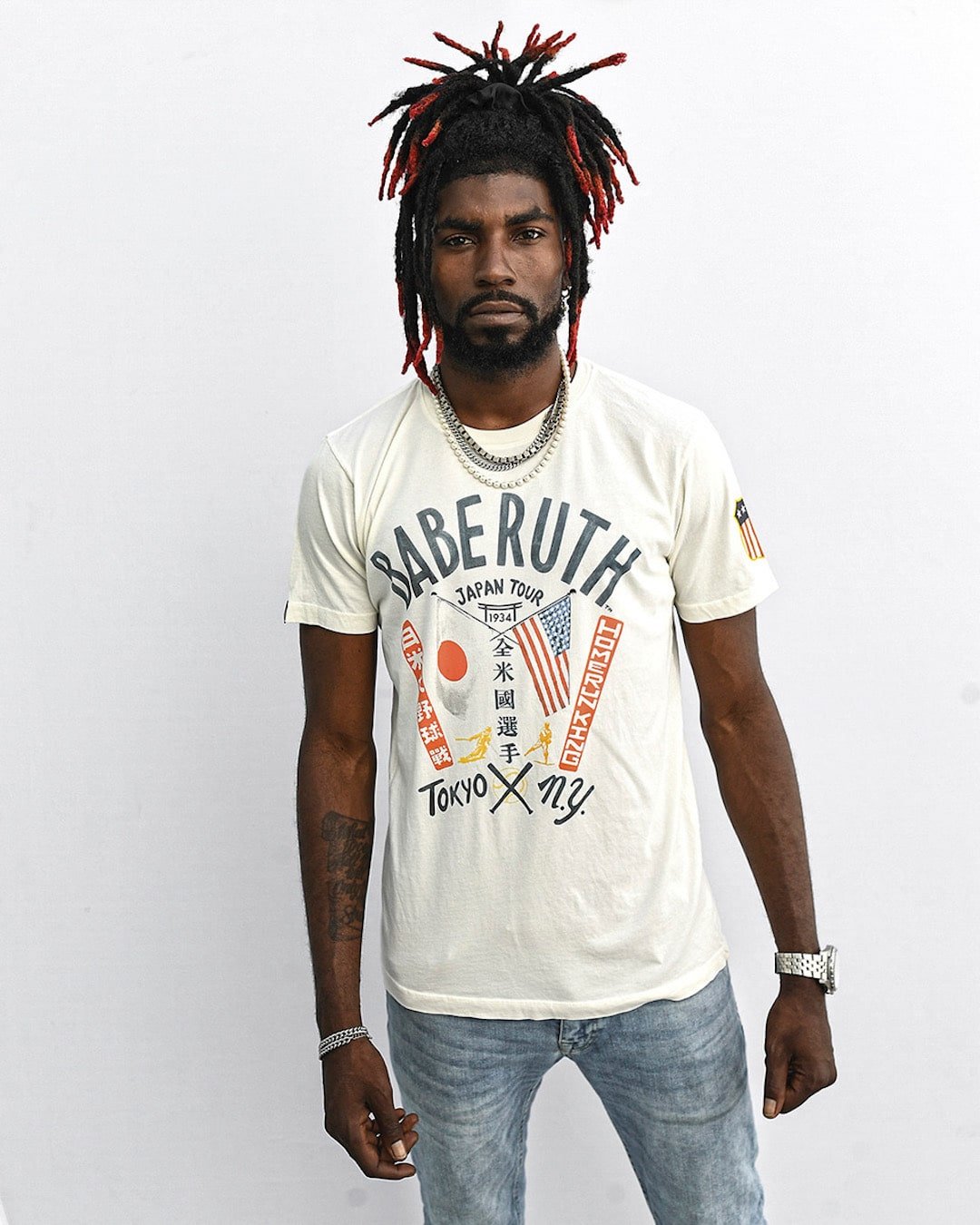 Babe Ruth Tokyo X NY Vintage White Tee