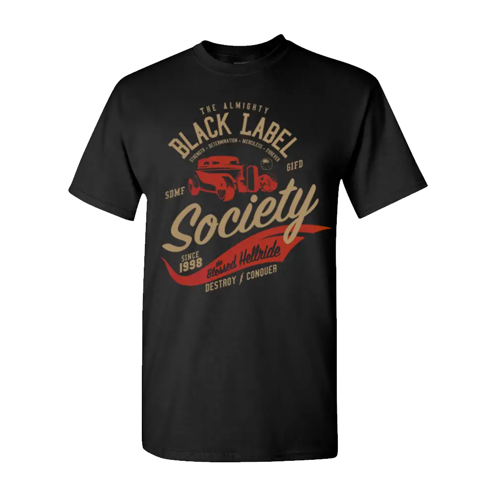 Blessed Hellride Rat Rod Black Tee