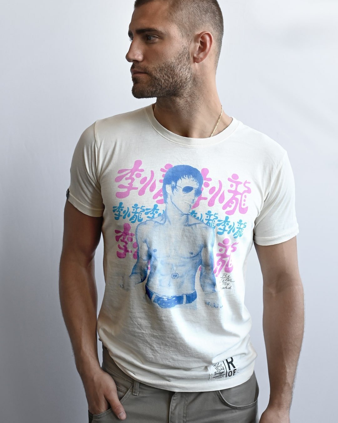 Bruce Lee Photo Vintage White Tee