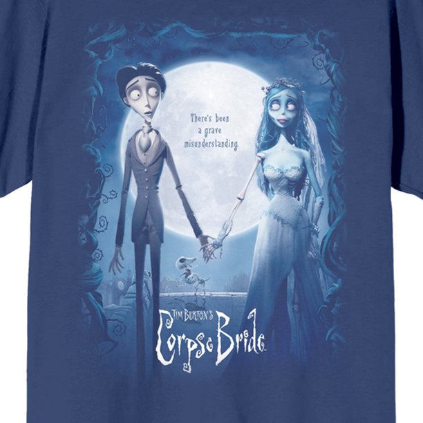 The Corpse Bride Movie Poster Art Navy Blue Graphic T-shirt