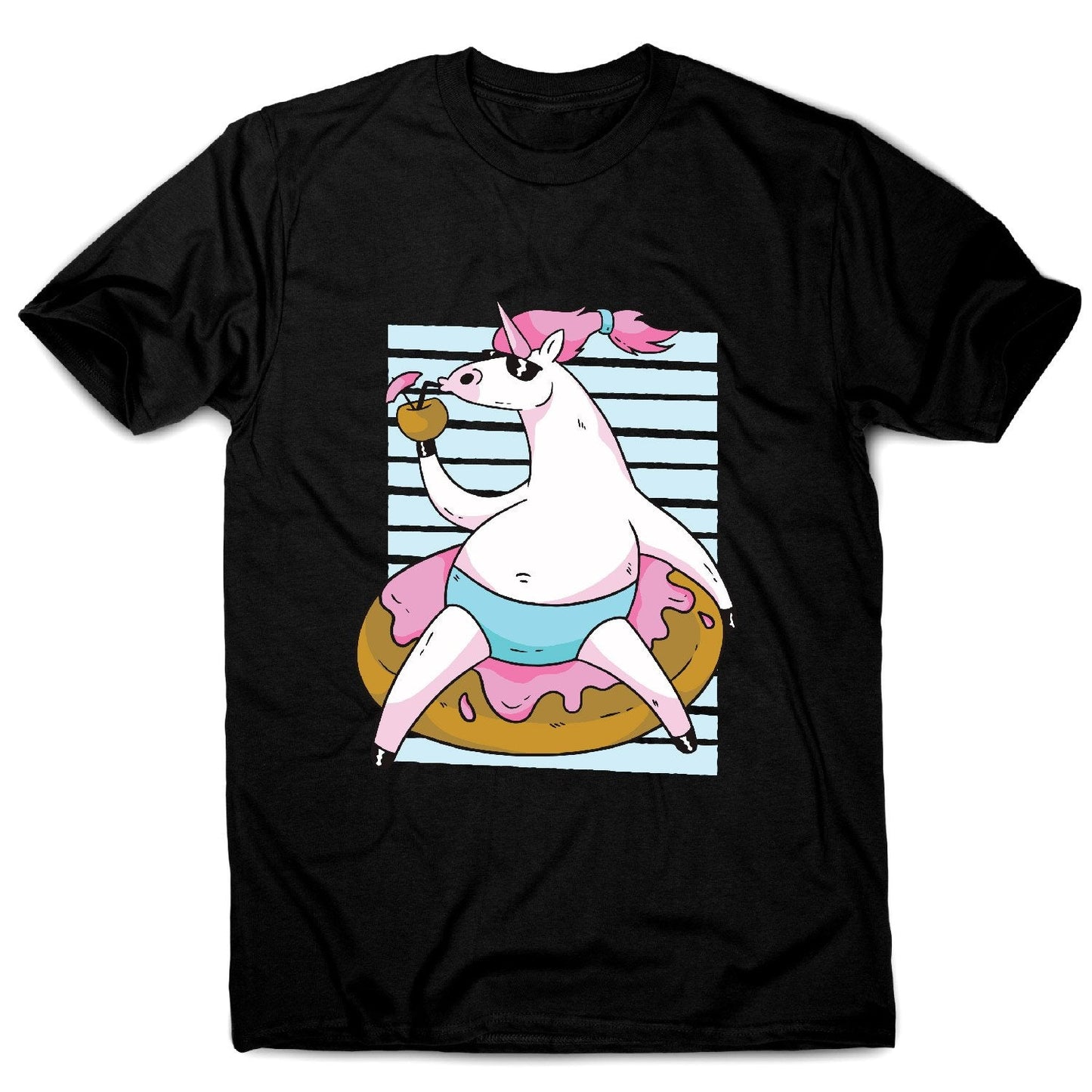 Chilling unicorn - men's funny illustrations t-shirt